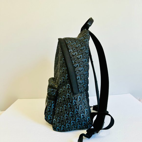 AUTHENTIC DIOR 3D RUBBERIZED EMBOSSED LOGO MESH BACK BACKPACK MADE IN ITALY RARE - Picture 6 of 16